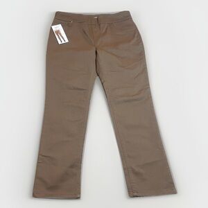 NWT Medium Brown Slim Leg Stretch Pull On Pants sz 10